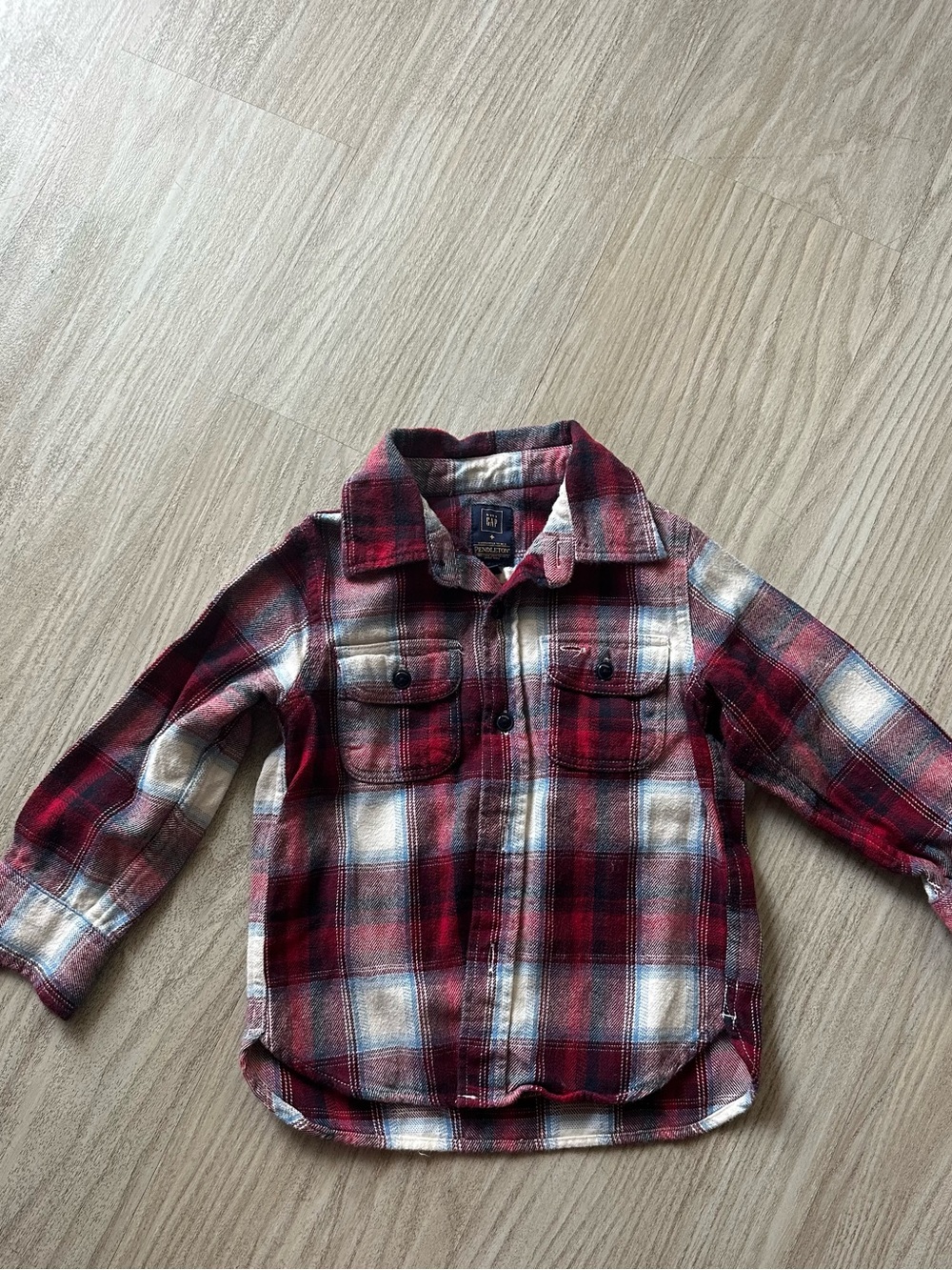GAP Red and White Plaid Button-Down Shirt